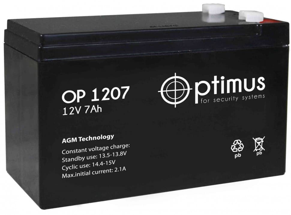 Батарея аккумуляторная Optimus "OP 1207" для эхолотов 12Вольт